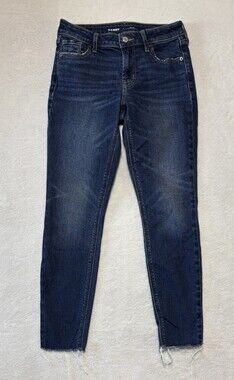 Old Navy Jeans Womens 0 Blue Rockstar Super Skinny Mid Rise Stretch Denim